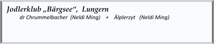Jodlerklub „Bärgsee“,  Lungern   	dr Chrummelbacher  (Neldi Ming)    +    Älplerzyt   (Neldi Ming)